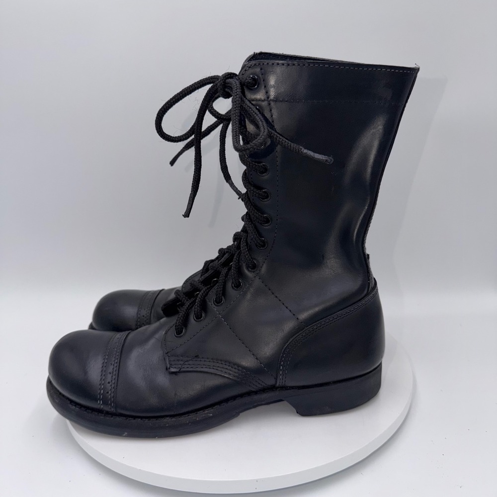 Corcoran 1500 VTG Black Leather Jump Boots Military Paratrooper Mens 7.5 D USA